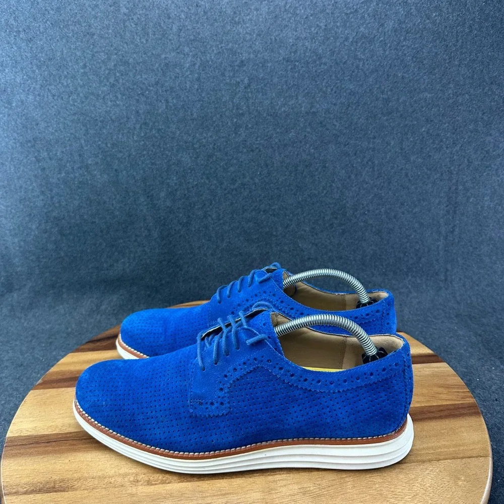 Cole Haan Mens Sz 10 Vibrant Blue Suede Zerogrand Oxford Sneakers Comfort C14284
